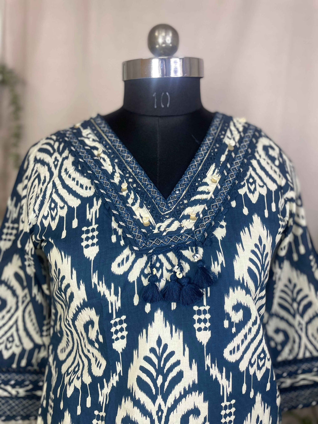 Kiara Indigo Cotton Suit Set