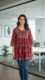 Berry Pop Top, Short Kurti
