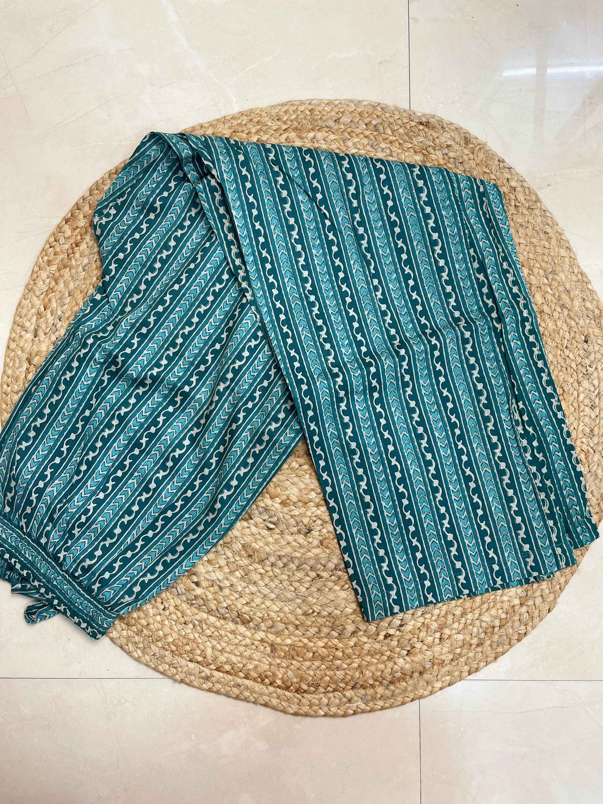 Tarvi Teal Floral 3-Piece Spaghetti Set