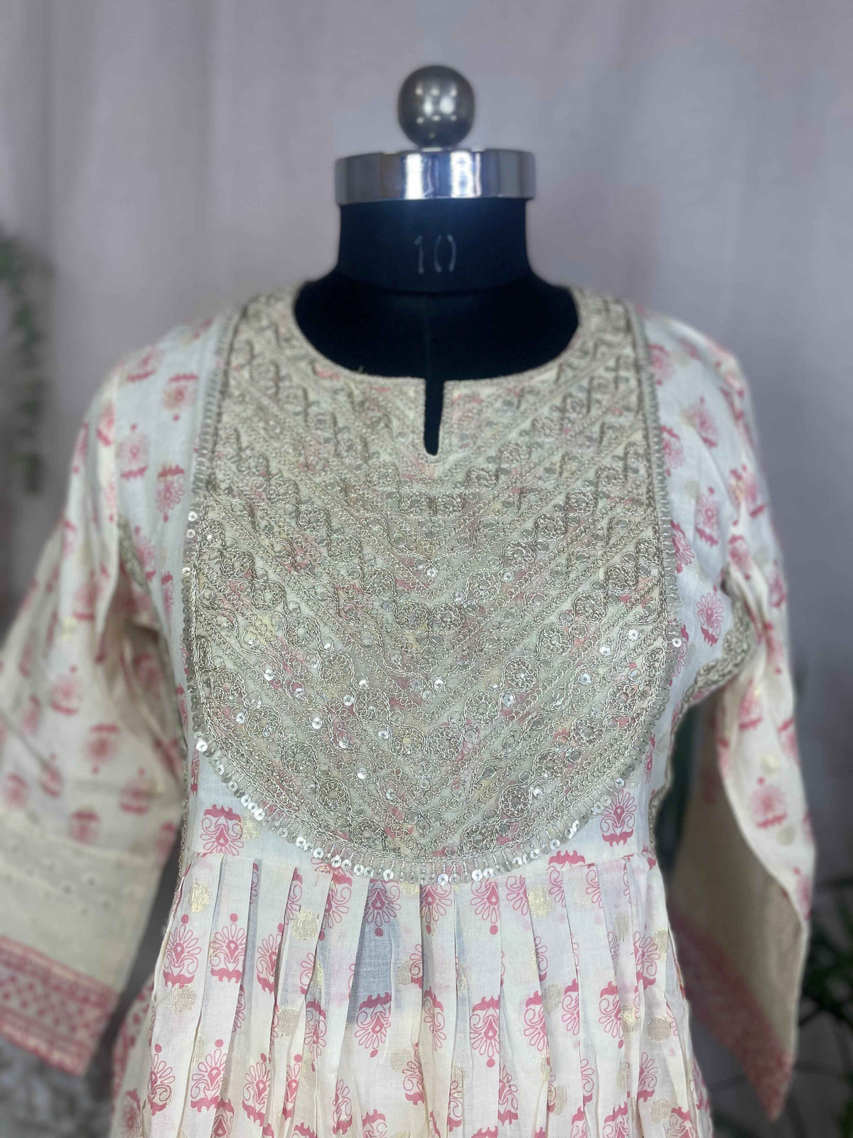 Mihika Ivory Rose Cotton 3 Pcs Suit Set