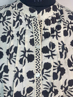Ivory Hand Block Cotton Short  Kurti