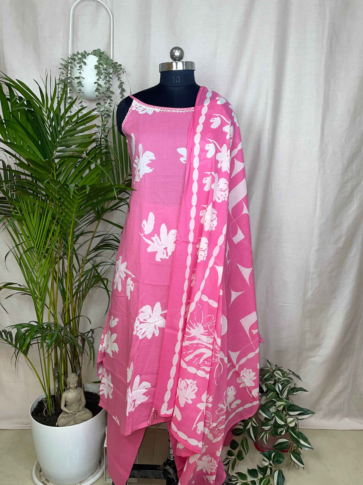 Ishani Pink Floral 3-Piece Spaghetti Set