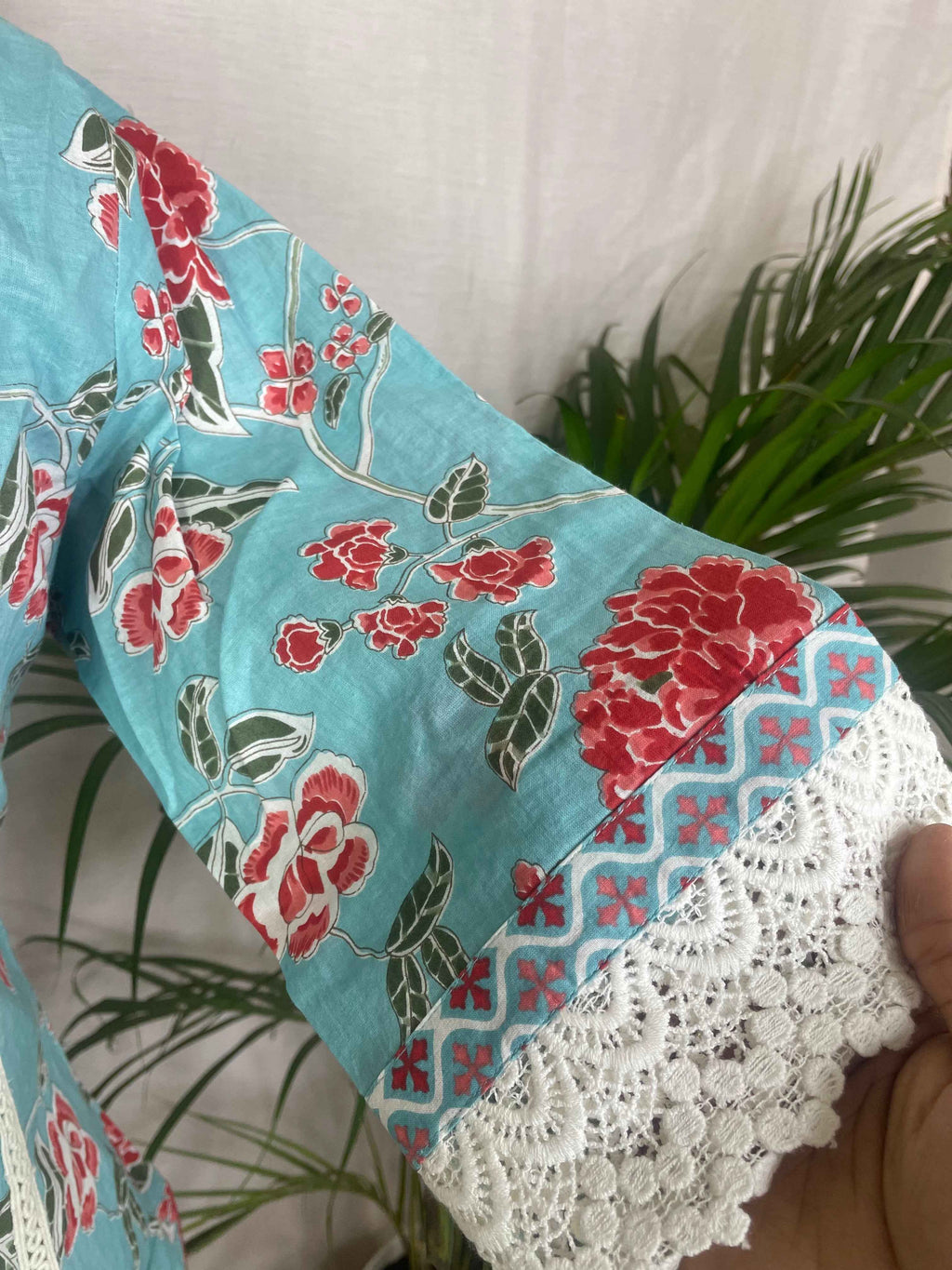 Aaira Aqua Bloom  3 Pcs Suit Set