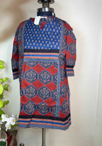 Red Ajrakh Short Kurti