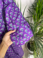 Urvi Purple Teal Cotton 3 Pcs Suit Set