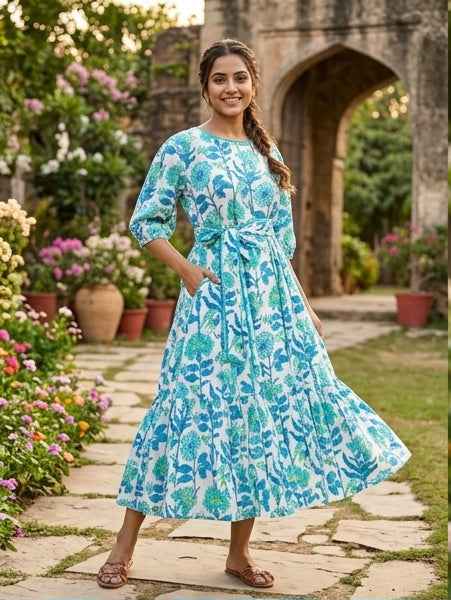 Aqua Garden Dress