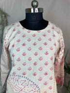 Ridhi Ivory Pink Cotton 3 Pcs Suit Set