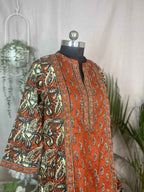 Aarna Terracotta Paisley Cotton 3 Pcs Suit Set