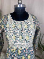 Vihana Indigo Ikat 3 Pcs Suit Set
