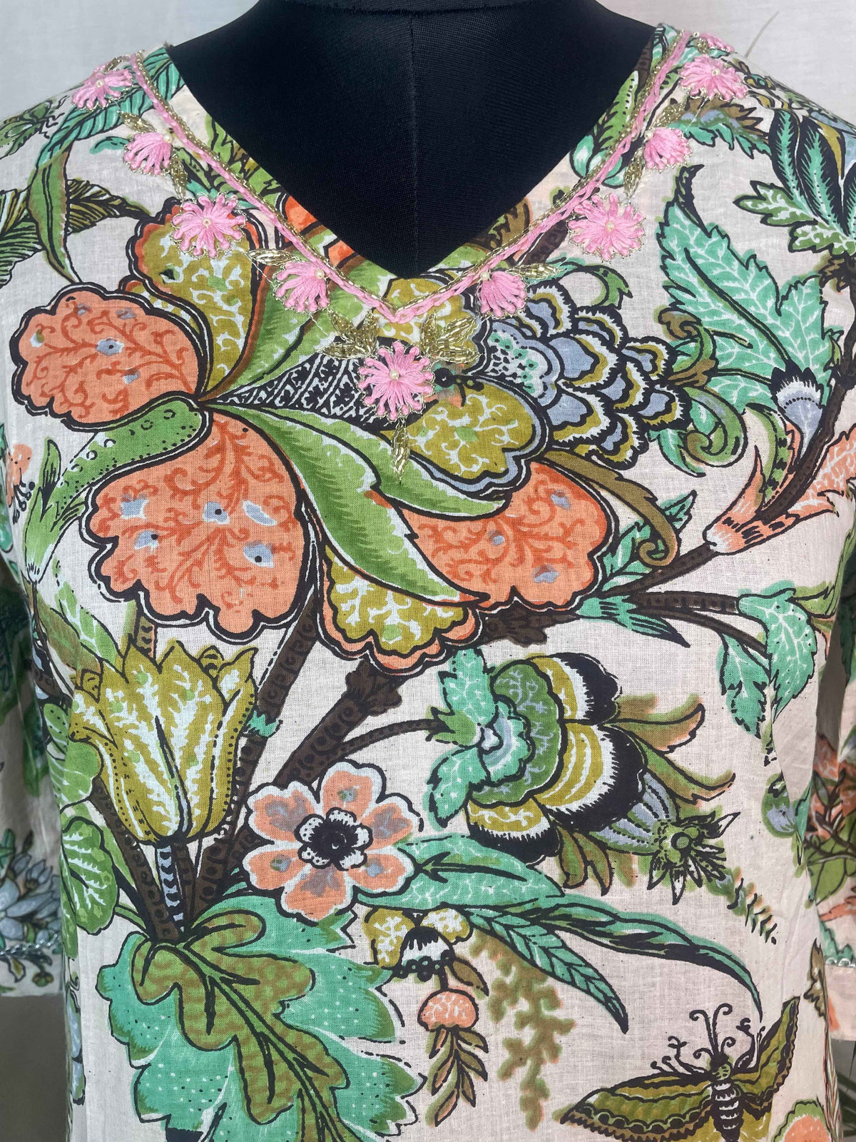 Maitri Peach Garden Cotton 3 Pcs Suit Set