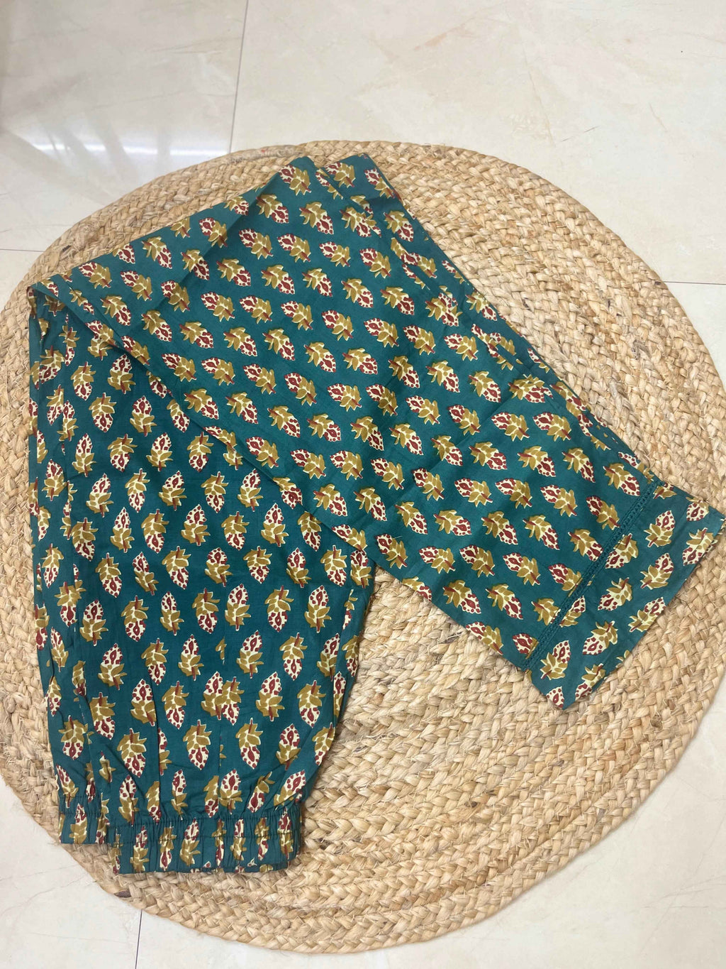 Navya Teal Green Cotton 3 Pcs Suit Set