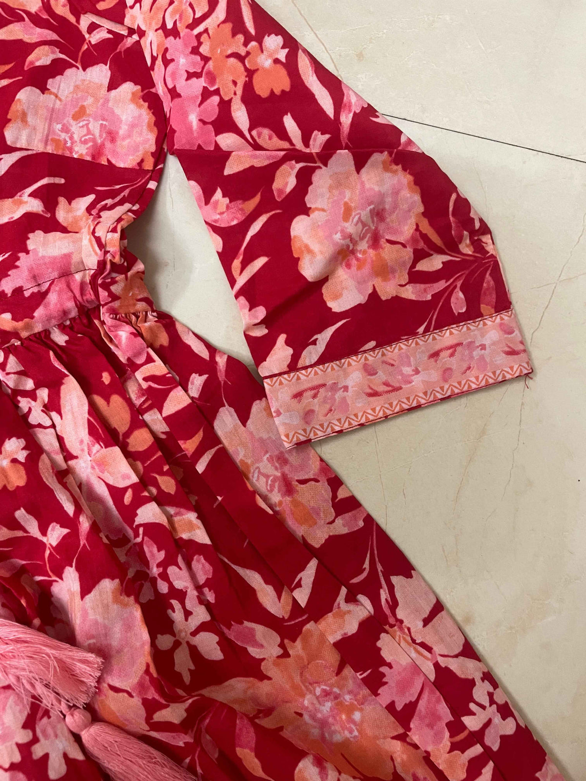Coral Bloom Short Kurti