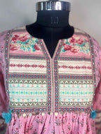 Blush Pink Garden Short Kurti