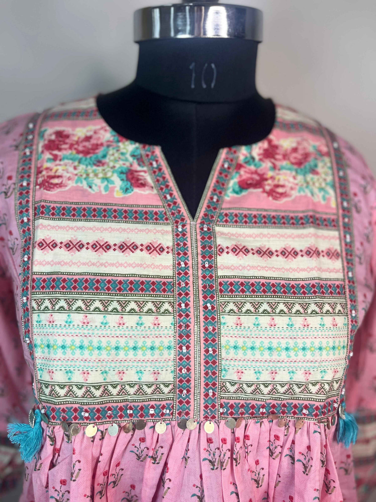 Blush Pink Garden Short Kurti