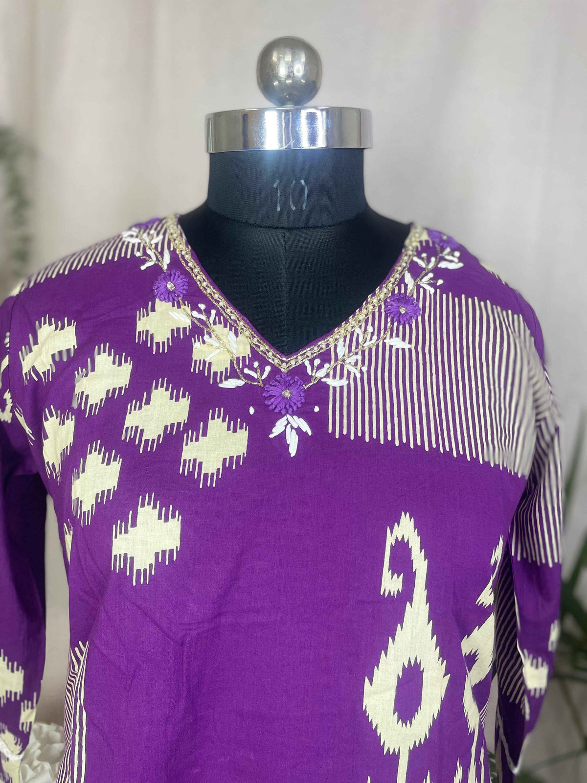 Riva Purple Cotton Suit Set