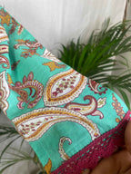 Aarvi Aqua Paisley Cotton 3 Pcs Suit Set