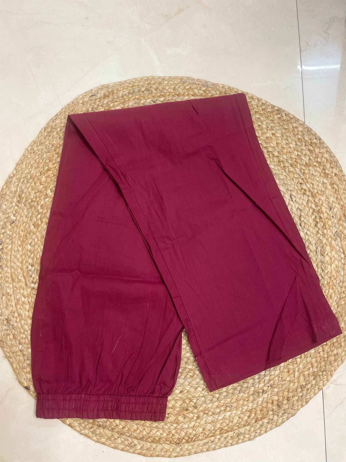 Nirali Maroon Beige 3 Pcs Cotton Suit Set
