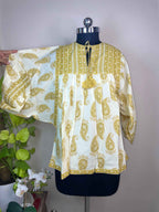 Lemon Paisley Top, Short Kurti