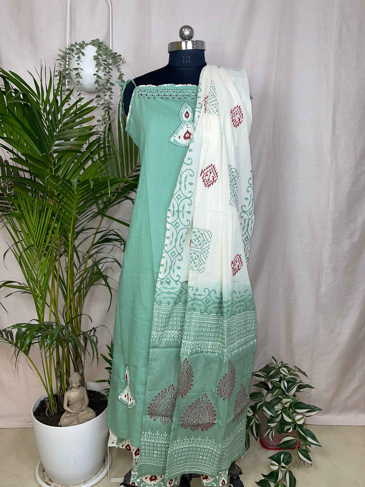 Mahi Mint 3-Piece Spaghetti Palazzo Set