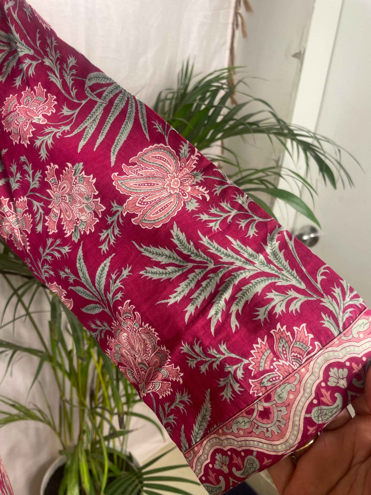 Charvi Maroon Bloom Cotton 3 Pcs Suit Set
