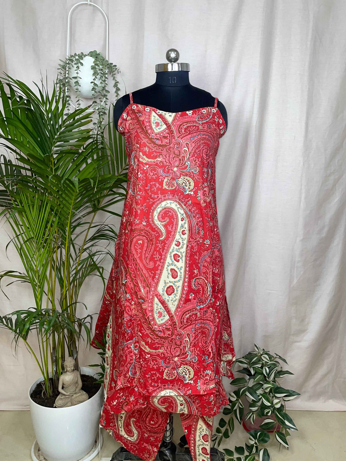 Riddhi Red Paisley 3-Piece Spaghetti  Set