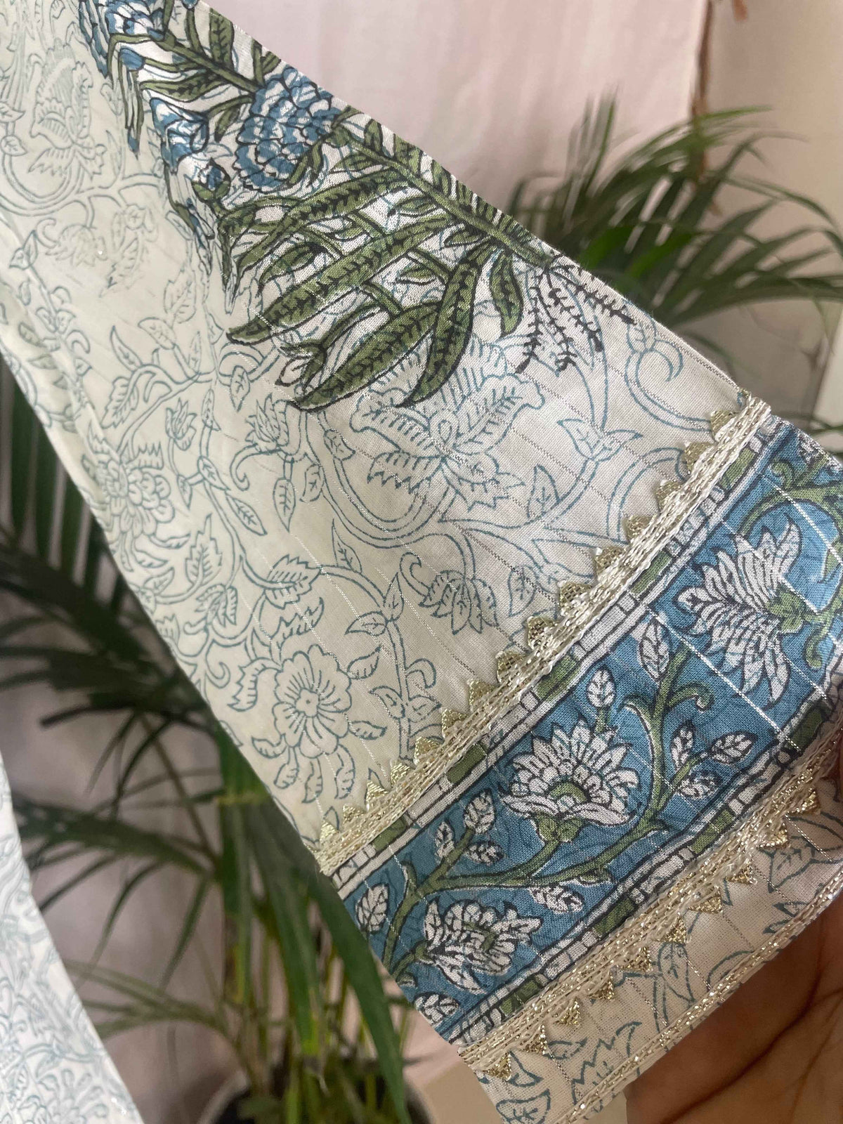 Mira Ivory Blue Sharara 3 Pcs Suit Set