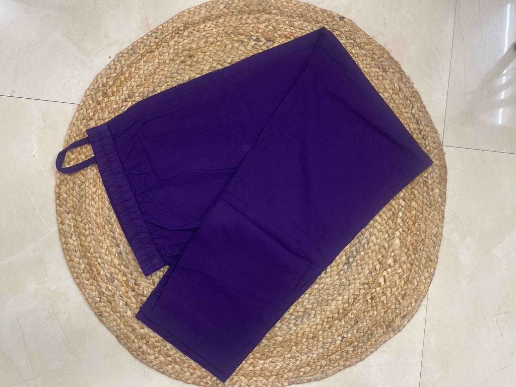 Jheel Purple Circle Cotton 3 Pcs Suit Set