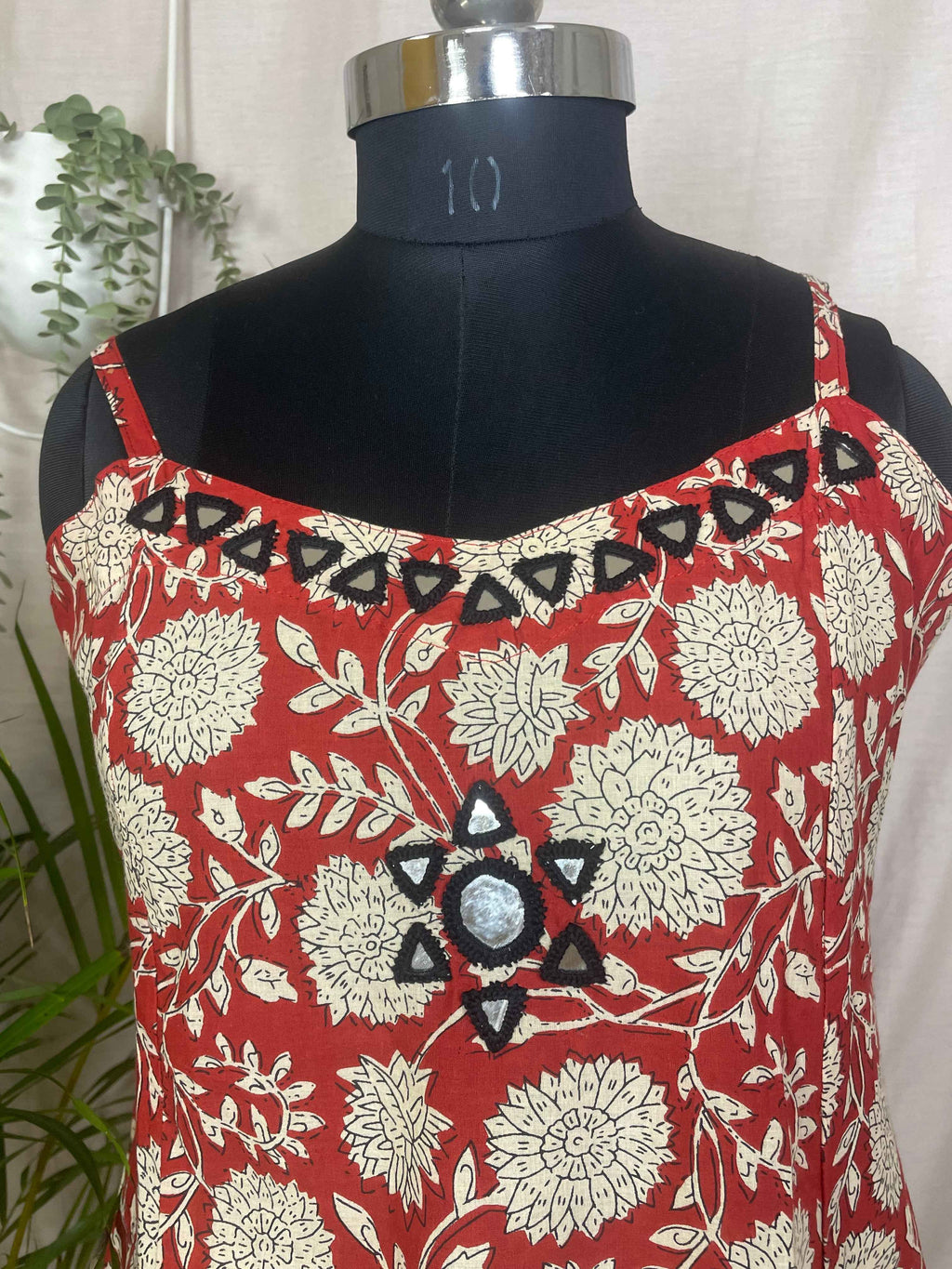 Kavya Rust Floral 2-Piece Spaghetti Set